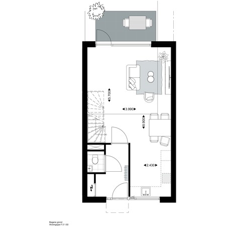 Floorplan - Rozenstraat Bouwnummer F.009, 5014 AJ Tilburg